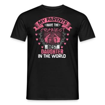 Best Daughter Parents Funny Gift Idea - Men's T-Shirt - black - Front - AI Model Male 178 light (178cm)