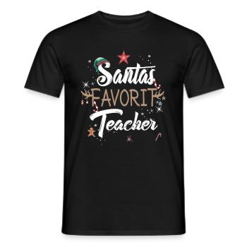 Santas Lieblingslehrer zur Weihnachtszeit - Männer T-Shirt - Schwarz - Vorne - AI Model Male 178 light (178cm)