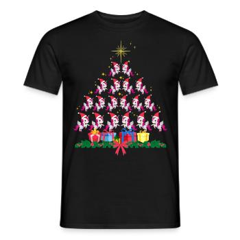 unicorn xmass. christmas gift - Men's T-Shirt - black - Front - AI Model Male 178 light (178cm)