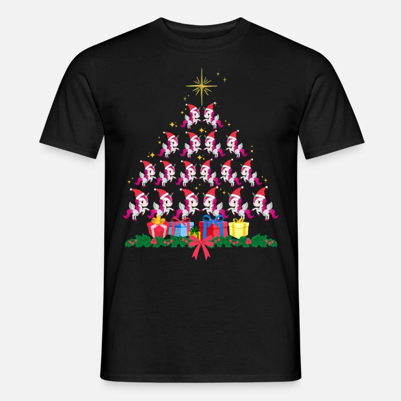 Einhorn Xmass. Weihnachtsgeschenk - Männer T-Shirt - Schwarz