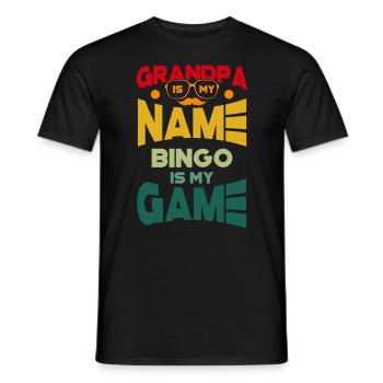 Grandpa Is My Name Bingo Is My Game - Männer T-Shirt - Schwarz - Vorne - AI Model Male 178 light (178cm)