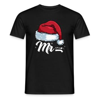 Santa Claus Beanie Mr. Outfit for Christmas - Men's T-Shirt - black - Front - AI Model Male 178 light (178cm)