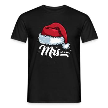 Santa Claus Cap Mrs. Outfit for Christmas - Men's T-Shirt - black - Front - AI Model Male 178 light (178cm)