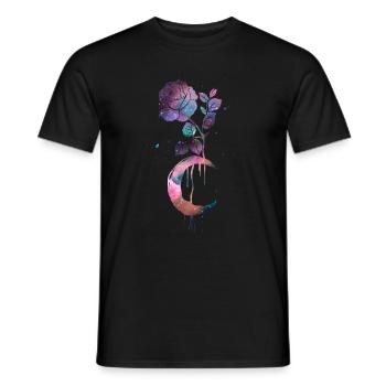 Occult Vintage Moon Rose Witchcraft Occult Witch - Men's T-Shirt - black - Front - AI Model Male 178 light (178cm)