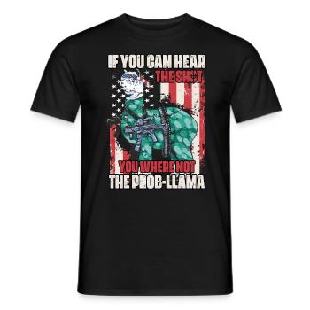 LLambo Alpaga Lama Drôle PAS DE PROB-LAMA - T-shirt homme - noir - Devant - AI Model Male 178 light (178cm)