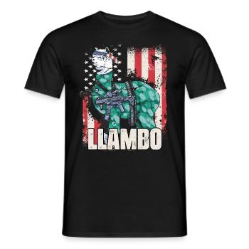 LLambo Alpaga Lama Drôle - T-shirt homme - noir - Devant - AI Model Male 178 light (178cm)