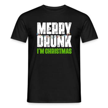 Funny Merry Drunk I'm Christmas Ugly Christmas - Männer T-Shirt - Schwarz - Vorne - AI Model Male 178 light (178cm)
