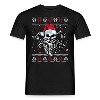 Viking Ugly Christmas – Valhalla Wikinger Outfit - Männer T-Shirt - Schwarz - Vorne - AI Model Male 178 light (178cm)