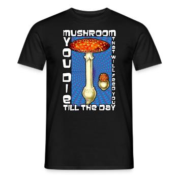 Amanita Muscaria Evolution Fly Agaric - Men's T-Shirt - black - Front - AI Model Male 178 light (178cm)