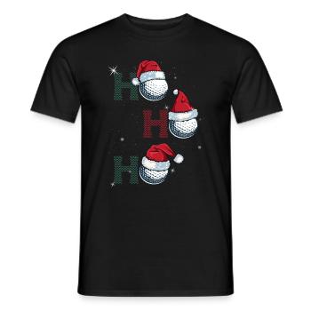 HoHoHo Lustiger Weihnachtsgolfer Golfball - Männer T-Shirt - Schwarz - Vorne - AI Model Male 178 light (178cm)