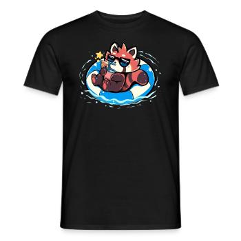 Cute Summer Red Panda - Men's T-Shirt - black - Front - AI Model Male 178 light (178cm)