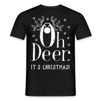 Oh Deer It s Chritsmas - Noël des rennes - T-shirt homme - noir - Devant - AI Model Male 178 light (178cm)
