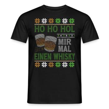 Ho Ho Hol Mir Mal Einen Whisky Ugly Christmas - Männer T-Shirt - Schwarz - Vorne - AI Model Male 178 light (178cm)