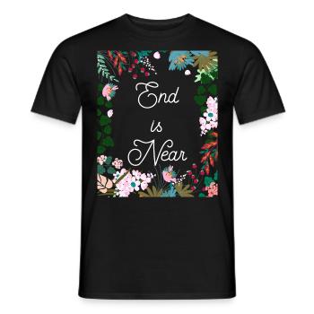 La fin est proche de drôles floraux colorés - T-shirt homme - noir - Devant - AI Model Male 178 light (178cm)