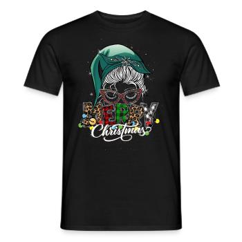 Merry Christmas Christmas Elf Outfit - Men's T-Shirt - black - Front - AI Model Male 178 light (178cm)