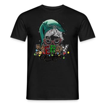Merry Christmas Christmas Elf Outfit - Men's T-Shirt - black - Front - AI Model Male 178 light (178cm)