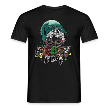 Merry Christmas Christmas Elf Outfit - Men's T-Shirt - black - Front - AI Model Male 178 light (178cm)