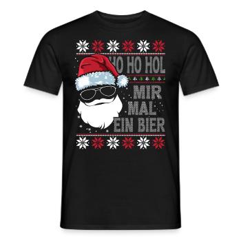 Ho Ho Hol Mir Mal Ein Bier Ugly Santa mit Brille - Männer T-Shirt - Schwarz - Vorne - AI Model Male 178 light (178cm)