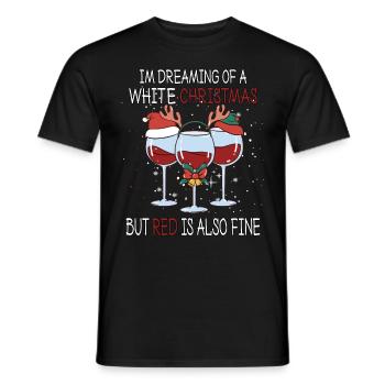I'm Dreaming of a White Christmas but Red is also - Männer T-Shirt - Schwarz - Vorne - AI Model Male 178 light (178cm)