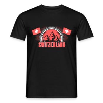 Suisse Alpes Origine Cadeau - T-shirt homme - noir - Devant - AI Model Male 178 light (178cm)
