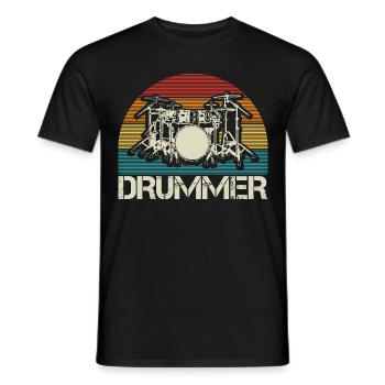Schlagzeug Band Geschenkidee - Männer T-Shirt - Schwarz - Vorne - AI Model Male 178 light (178cm)