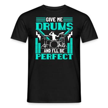 Drums Heavy Metal Drum Gift - Men's T-Shirt - black - Front - AI Model Male 178 light (178cm)