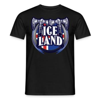 Islande République du Nord Idée cadeau - T-shirt homme - noir - Devant - AI Model Male 178 light (178cm)