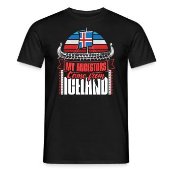 Iceland State - Men's T-Shirt - black - Front - AI Model Male 178 light (178cm)