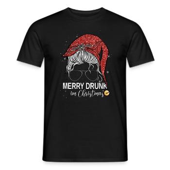 Merry Drunk Im Christmas Ugly Sweater Weihnachten - Männer T-Shirt - Schwarz - Vorne - AI Model Male 178 light (178cm)