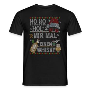 Ho Ho Hol Mir Mal Einen Whisky Ugly Christmas - Männer T-Shirt - Schwarz - Vorne - AI Model Male 178 light (178cm)
