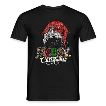 Merry Christmas Christmas Elf Outfit - Men's T-Shirt - black - Front - AI Model Male 178 light (178cm)
