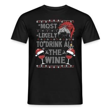 Most likely to drink all the wine Lights Pajama - Männer T-Shirt - Schwarz - Vorne - AI Model Male 178 light (178cm)