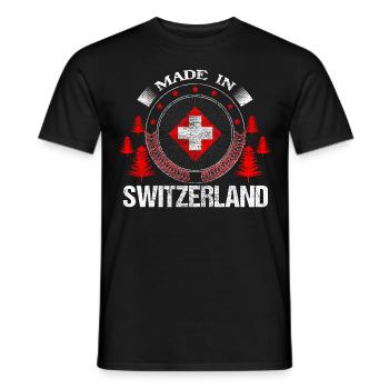 Cadeau de la fierté suisse - T-shirt homme - noir - Devant - AI Model Male 178 light (178cm)