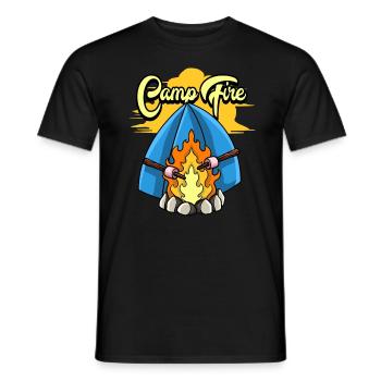 CAMP FIRE - Men's T-Shirt - black - Front - AI Model Male 178 light (178cm)
