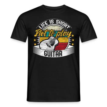 Gitarre Gitarrenspieler Geschenkidee - Männer T-Shirt - Schwarz - Vorne - AI Model Male 178 light (178cm)