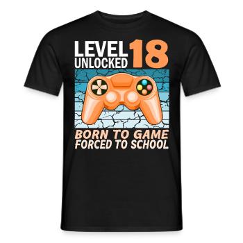18. Geburtstag Gamer Videospiele - Männer T-Shirt - Schwarz - Vorne - AI Model Male 178 light (178cm)