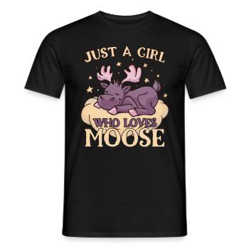 Just Girl Who Loves Elch Funny Elch - Männer T-Shirt - Schwarz - Vorne - AI Model Male 178 light (178cm)