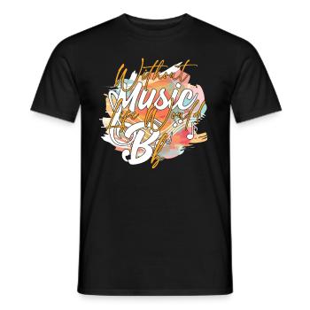 Sans musique, la vie serait B Flat Quote - T-shirt homme - noir - Devant - AI Model Male 178 light (178cm)