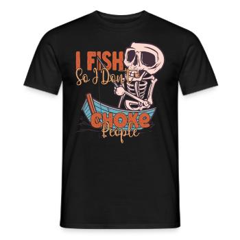 Je pêche pour ne pas étouffer les gens Pêcheur - T-shirt homme - noir - Devant - AI Model Male 178 light (178cm)