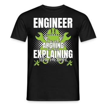 Ingenieur Ich streite nicht lustiges Zitat - Männer T-Shirt - Schwarz - Vorne - AI Model Male 178 light (178cm)