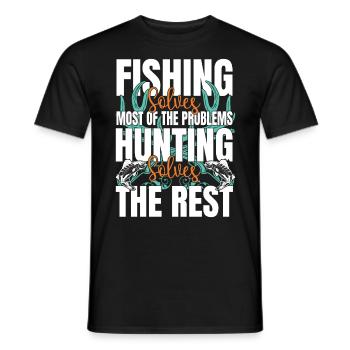 Résoudre la plupart des problèmes de pêche amusante - T-shirt homme - noir - Devant - AI Model Male 178 light (178cm)