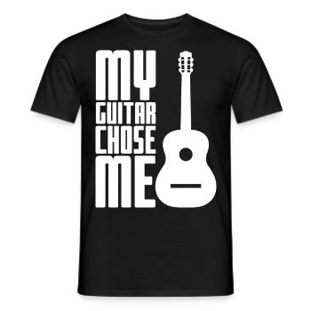 Guitare drôle de dicton - T-shirt homme - noir - Devant - AI Model Male 178 light (178cm)