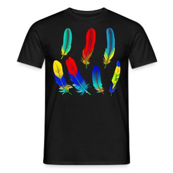 Plumes de perroquet - T-shirt homme - noir - Devant - AI Model Male 178 light (178cm)