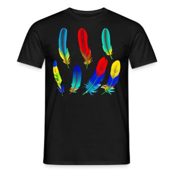 Plumes de perroquet - T-shirt homme - noir - Devant - AI Model Male 178 light (178cm)