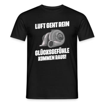 Luft geht rein Glücksgefühle kommen raus! - Männer T-Shirt - Schwarz - Vorne - AI Model Male 178 light (178cm)