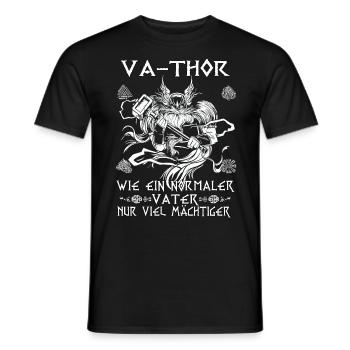 Herren Vathor - Vatertag Vatertagsgeschenk Viking - Männer T-Shirt - Schwarz - Vorne - AI Model Male 178 light (178cm)