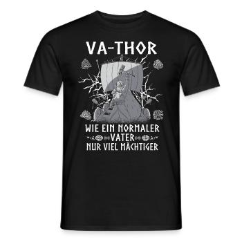Herren Vathor - Vatertag Vatertagsgeschenk Viking - Männer T-Shirt - Schwarz - Vorne - AI Model Male 178 light (178cm)