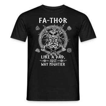 Vathor pour hommes - Fête des pères Cadeau de la fête des pères Viking - T-shirt homme - noir - Devant - AI Model Male 178 light (178cm)