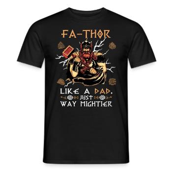 Vathor pour hommes - Fête des pères Cadeau de la fête des pères Viking - T-shirt homme - noir - Devant - AI Model Male 178 light (178cm)