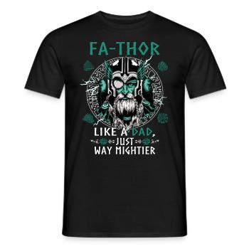 Vathor pour hommes - Fête des pères Cadeau de la fête des pères Viking - T-shirt homme - noir - Devant - AI Model Male 178 light (178cm)
